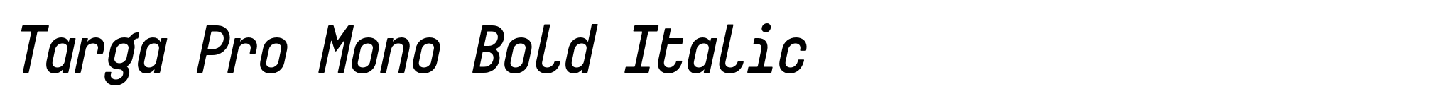 Targa Pro Mono Bold Italic image